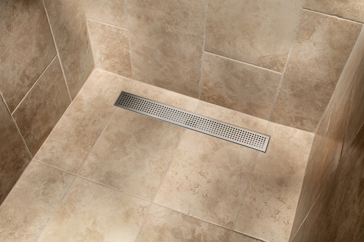 Soleil Stainless Steel Square Grate Linear 2" Linear Shower Drain